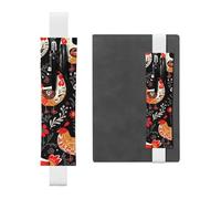Porte-stylo pour carnet de notes avec bande élastique réglable - Joli coq - Marque-page - Cuir synthétique - Pochette à crayons - Marqueur de page pour planificateurs, journaux, livres
