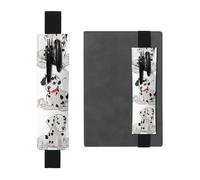 Porte-stylo pour carnet de notes avec bande élastique réglable - Marque-page mignon dalmatien en cuir synthétique - Pochette à crayons - Marqueur de page pour planificateurs, journaux, livres