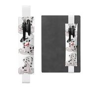 Porte-stylo pour carnet de notes avec bande élastique réglable - Marque-page mignon dalmatien en cuir synthétique - Pochette à crayons - Marqueur de page pour planificateurs, journaux, livres