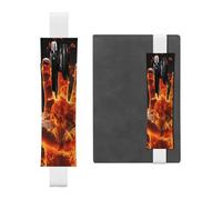 Porte-stylo pour carnet de notes avec bande élastique réglable - Porte-crayon - Flamme de feu - Marque-page en cuir synthétique - Pochette à crayons - Marqueur de page pour planificateurs, journaux