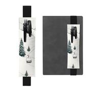 Porte-stylo pour ordinateur portable, bande élastique réglable, porte-crayons, porte-skis avec sapin, marque-page en cuir synthétique, pochette à crayons, marque-pages, pour planificateurs, journaux