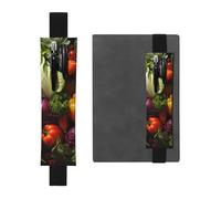 Porte-stylo réglable, marque-page avec bande élastique noire, beaucoup de légumes frais, pochette à crayons en cuir, pour journal intime, carnet, Noir , Taille unique, Porte-stylo réglable pour