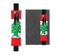 Porte-stylo réglable, marque-page avec bande élastique noire, motif drapeau du Liban, pochette à crayons en cuir, pour journal ou carnet de notes