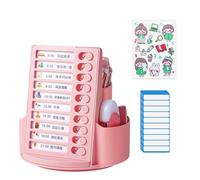 Porte-stylo rotatif 2 en 1, tableau de corvées, tableau de contrôle, organiseurs de bureau, organiseurs de crayons, boîte à stylos, accessoires de papeterie, boîte de grande capacité, organiseur de