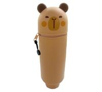 Porte-Stylo - Trousse créative Capybara de 22 x 6,6 cm, Pochette de Rangement en Silicone à Fermeture éclair | Organisateur de Bureau pour Fournitures Scolaires, étudiants, Enseignants