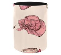 Porte-stylos de grande capacité pour bureau, pot à crayons rond en fer, porte-pinceaux de maquillage pour bureau, école, enseignants, chapeaux de cowboy roses avec nœuds