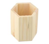 Porte-stylos en bois pour l'organisation de bureau - Pot à crayons à peindre pour l'école - Boîte de rangement pour pinceaux de maquillage - 8 x 8 x 10 cm (B)