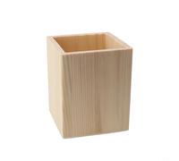 Porte-stylos en bois pour l'organisation de bureau - Pot à crayons à peindre pour l'école - Boîte de rangement pour pinceaux de maquillage - 8 x 8 x 10 cm (A)
