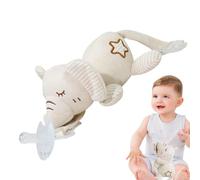 Porte-sucette Animal En Peluche - Attache-sucette En Coton Biologique, Doux Pour La Peau, Confortable Et Charmant, Compagnon Ṕacifier Pour Bébés De 0 Et Plus Mois, Cadeau De Fête De Naissance