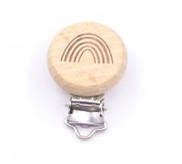 Porte-Sucette En Bois Pour Bébé,5 Pièces,Clip En Métal,Clips De Sucette En Hêtre,Accessoires De Chaîne,Anneau De Dentition En Bois Sans Bpa,Jouet Pour Enfant - Type G 5pcs