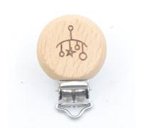 Porte-Sucette En Bois Pour Bébé,5 Pièces,Clip En Métal,Clips De Sucette En Hêtre,Accessoires De Chaîne,Anneau De Dentition En Bois Sans Bpa,Jouet Pour Enfant - Type C 5pcs