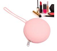 Porte-sucette en silicone, sacs en silicone pour les voyages - Sac de rangement rond portable en silicone pour voyage - Petit sac de rangement en silicone avec fermeture éclair et corde pour clés d'ar