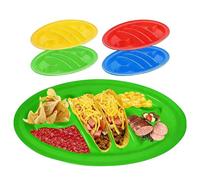Porte-Tacos | Set De 4 Plateaux De Service Alimentaire Avec Séparateurs,Assiettes Pour Tacos En Position Verticale,Pour Dîner Fête Cuisine Déjeuner Célébration Restaurant Traiteur Commercial