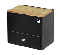 Porte-tampon pour salle de bain 23,9 x 22,6 x 14,2 cm Boîte à tampons salle de bain avec couvercle en bois 1135 g étanche à la poussière et à l'humidité pour la maison, le bureau, l'école