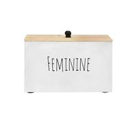 Porte-tampons - 18 x 12 x 15 cm - Organiseur de produit en bois - Boîte de rangement pour serviettes hygiéniques, femmes, filles, adolescentes avec couvercle | Solution de rangement pour lavabo de