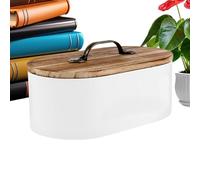 Porte-Tampons en Bois avec Couvercle - Boîte De Rangement pour Salle De Bain | Accessoire Décoratif pour Tampons, Boules De Coton Cosmétique, Épingles À Cheveux Et Médicaments
