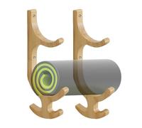 Porte Tapis de Yoga - 1 Paire en Bois avec 4 Crochets,Rangement Mural pour Tapis de Yoga,Pour Cordes À Sauter Bandes De Résistance Salle De Sport Maison Salon Dortoir Appartement Chambre