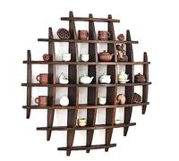 Porte-tasse à thé en bois - Support mural vintage pour théière | Présentoir rustique en bois brûlé pour ensemble à thé | Décoration murale décorative