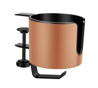 Porte-tasse de bureau - Pince de 2 en 1, porte-boissons anti-déversement, organisateur fort, conception de clip robuste avec cintre de casque rotatif | Rangement du bureau à domicile de siège de
