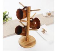 Porte-tasse - GOTOTOP - Amovible - 6 crochets - Bambou naturel - Design contemporain