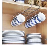 Porte Tasse Suspendu - WENKO - Rangement 10 tasses - Acier chromé - Design contemporain - 1 pièce
