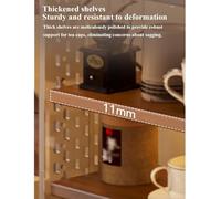 Porte-Tasses à 3 Niveaux avec Rangement intégré, Support à Tasses à café réglable en Hauteur, Finition Noyer, 40 x 20 x 36 cm, idéal pour Les dosettes et Les Tasses, Design Compact.