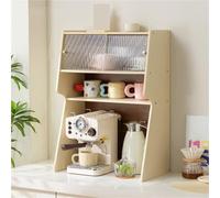 Porte-Tasses à 3 Niveaux en Bambou, Organisateur de Tasses à café et de Mugs - Étagère de Rangement élégante pour la Cuisine, la Maison et la Salle à Manger - Étagère à épices et Buffet Poly