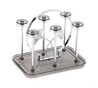 Porte-tasses à café et porte-gobelets en verre avec 6 crochets et plateau de drainage intégré pour une organisation et un séchage faciles pour comptoir de cuisine (argent B)