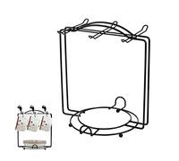 Porte-tasses à thé 2 en 1 avec porte-soucoupe en acier inoxydable pour 6 tasses à café en fil métallique pour café, comptoir de cuisine, support de tasse à café noir, porte-tasse à café