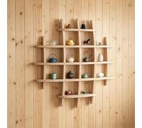 Porte-tasses à thé en bois, décoration murale, support de tasse à thé peu encombrant, support de rangement multi-grille de cuisine, support de tasse à café, porte-bouteille d'eau