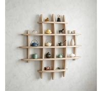 Porte-tasses à thé en bois, décoration murale, support de tasse à thé peu encombrant, support de rangement multi-grille de cuisine, support de tasse à café, porte-bouteille d'eau