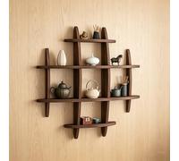 Porte-tasses à thé en bois, décoration murale, support de tasse à thé peu encombrant, support de rangement multi-grille de cuisine, support de tasse à café, porte-bouteille d'eau