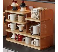 Porte-Tasses élégant, Range-dosettes et Organiseur de Mugs, Station Transparente pour la décoration de Votre Coin café, Support à Tasses Multifonctionnel en Bois, Accessoire de Cuisine stylé