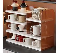 Porte-Tasses élégant, Support à Tasses à café et Organiseur de Tasses - Support à dosettes de café Multifonctionnel Haute Transparence pour la décoration du Bar à café (Blanc) - Accessoire d