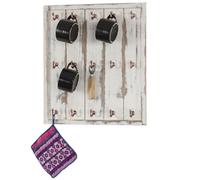 Porte-tasses Marano style shabby vintage 50x45x5cm blanc Blanc