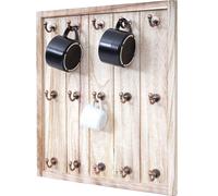 Porte-tasses Marano, étagère suspendue, placard mural, shabby look vintage 50x45x5cm ~ naturel