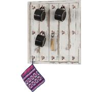 Porte-tasses Marano style shabby vintage 50x45x5cm blanc Blanc