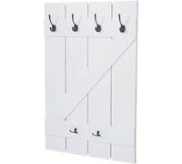 Porte-tasses MENDLER HWC-D13, étagère suspendue, 6 crochets 91x60cm blanc laqué Blanc G