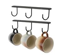 Porte-tasses sous placard, 2 pièces en acier inoxydable, design peu encombrant, support pour tasses à café et ustensiles de cuisine - Pour salle de bain cuisine armoire entrée studio