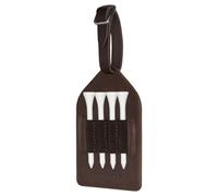 Porte-tee de golf TORRO en cuir - Marron foncé