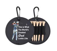 Porte-tees de golf en cuir avec inscription « The World's Greatest Dad »