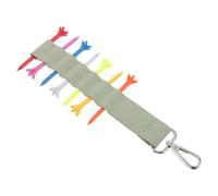 Porte-Tees de Golf Vert avec Clip Ceinture et 7 Emplacements | PU et Plastique, Attache Rapide Type Porte-clés, pour Ceintures et Parcours, Repérage Simple
