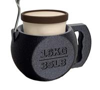 Porte-teignes de glace - Imprimé en 3D 11 x 8 x 8 cm | Housse de gobelet à glace Kettlebell avec poignée ergonomique, rangement de pelle, design de style gymnase, utilisation de dessert à la maison |