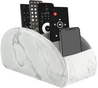 Porte-Télécommande Avec 5 Poches, Grand Support Pour Tv, Dvd, Clé 4K Et Télécommandes Bluray, Rangement Pour Crayons, Marbre Blanc[TEL9120490]