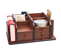Porte télécommande TV - Rangement en bois avec tiroirs pour bureau, pour café, cahier, clés de recharge - plan