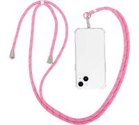 Porte-Téléphone Cordon, Adapté Pour Tous Smartphones Avec 1 Patch Universel, Sangle Pour Téléphone, Chaîne Pour Téléphone Pour Toutes Étuis Téléphone Standard, Rose Rouge Gris