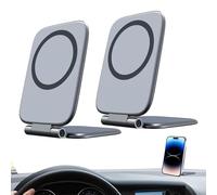 Porte-Téléphone Magnétique Pour Voiture - 2 Pièces Support Pliable Magnétique Pour Smartphone - Porte-Téléphone Pour Véhicules,Pour Automobile SUV Camion Voyage Conduite Bureau Salle de Sport