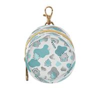 Porte-tétine de Noël avec imprimé fourrure de vache turquoise et blanche pour bébé, porte-monnaie, porte-clé, nouveaux-nés essentiels pour tétine