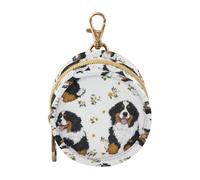 Porte-tétine de voyage avec fermeture éclair et clip Motif chien de montagne bernois de dessin animé Chien de montagne bernois Blanc