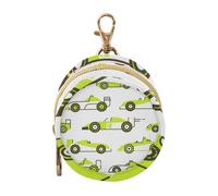 Porte-tétine de voyage pour bébé fille Motif voitures de dessin animé Blanc/vert citron